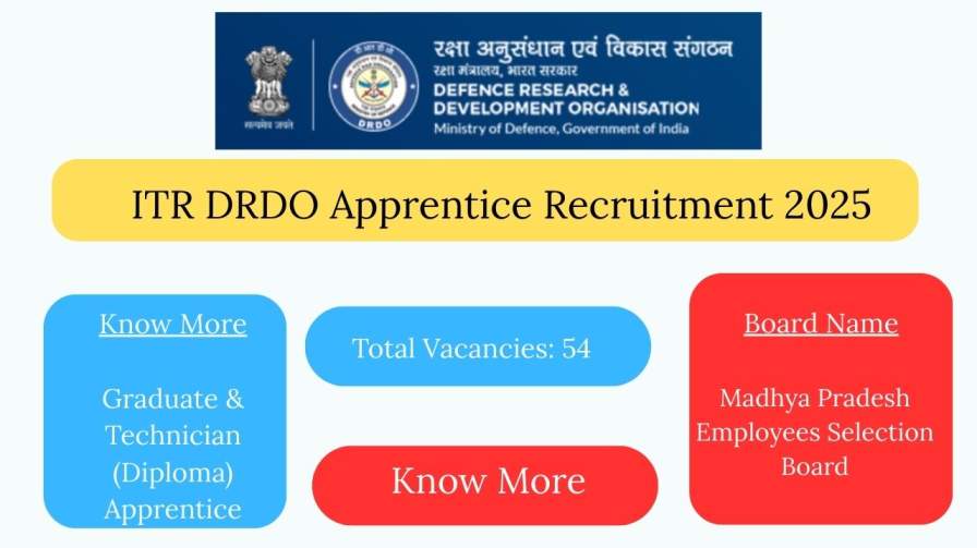 ITR DRDO Apprentice Recruitment 2025