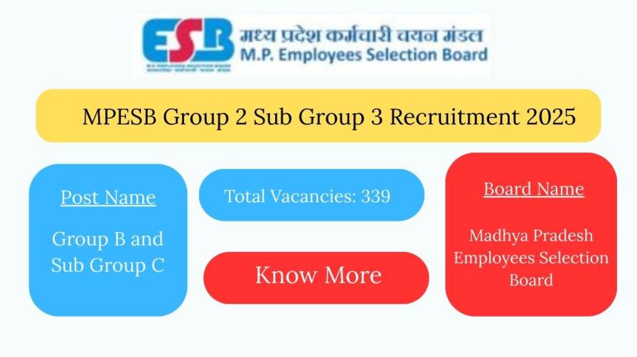 MPESB Group 2 Sub Group 3 Recruitment 2025