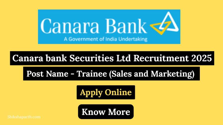Canara bank Securities Ltd Recruitment 2025